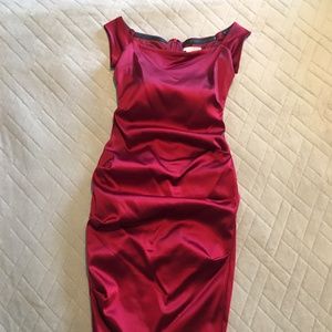SOHO, Red Satin Dress, Sz 4